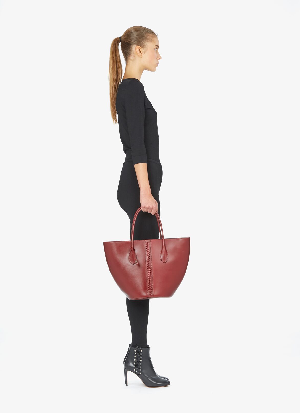 BAG WITHOUT SLEEVES CUIR LUX+TRESSE GRENAT ALAÏA GARNET RED  BAG WITHOUT SLEEVES CUIR LUX+TRESSE GRENAT
